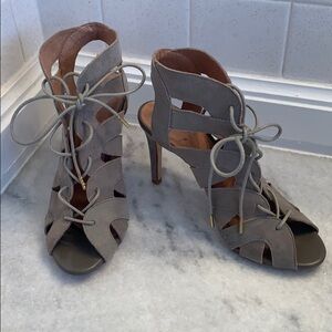 Joie Gray suede lace up heels size 7.5